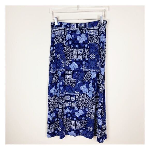Paul Harris Design Blue Batik Patterned Maxi Skirt - Picture 1 of 9